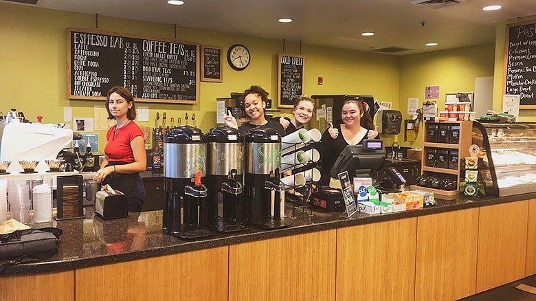 The HEDCO building Education Station Café and student workers