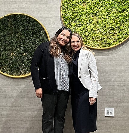 Doctoral student Karen Zyskind and Marisa Macy