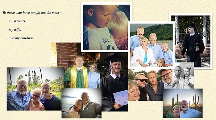 collage of Tony Mann and family