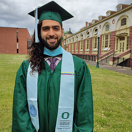 Santiago Navia in grad regalia