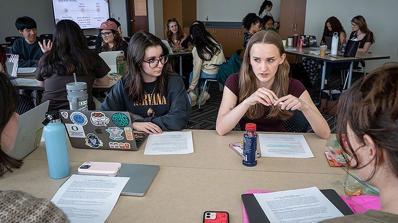 Students at the Ballmer Institute prepare for a career helping young people navigate life. (Photo by Andy Nelson)