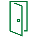 green door line drawn graphic
