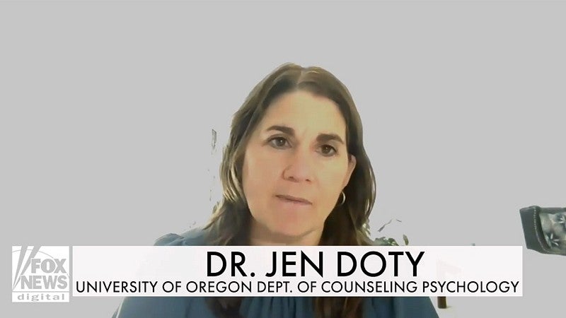 Professor Jen Doty, PhD giving video interview