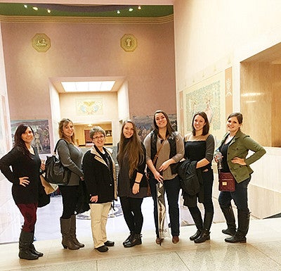 Cati Adkins with a group that traveled to the Oregon state capital