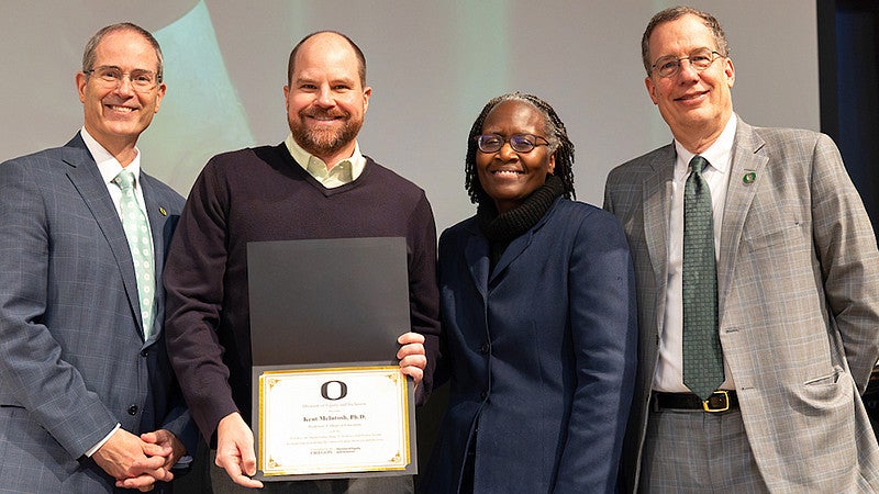 Kent McIntosh accepting an award
