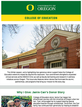 Impact email cover for Winter 2026