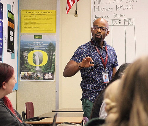 Oregon Lookout-Teacher of the year Nate Jackson