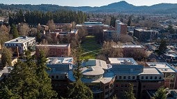 Image of UO campus winter view
