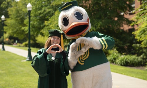 University of Oregon College of Education Graduate with the Oregon Duck University of Oregon College of Education Graduate with the Oregon Duck