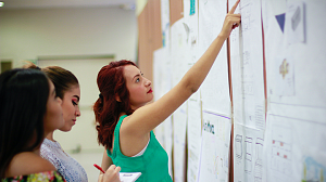 Students at board