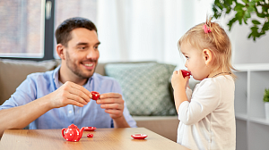 Father and daughter tea party