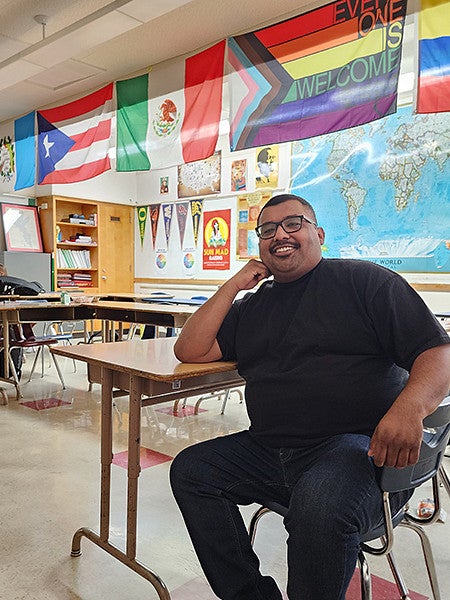 Jesus "Chuy" Narvaez Santiago in classroom
