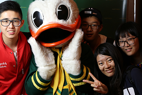 University of Oregon International Students with the UOregon Duck University of Oregon International Students with the UOregon Duck