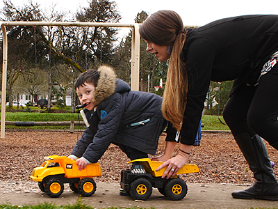University of Oregon College of Education SPED student and child University of Oregon College of Education SPED student and child