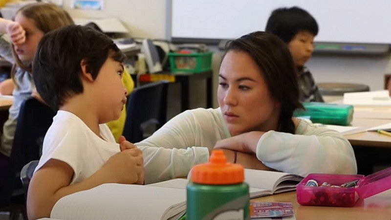 University of Oregon College of Education UOTeach student teaching children in a classroom University of Oregon College of Education UOTeach student teaching children in a classroom