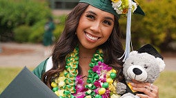 image of UO CDS student Melodi Lagandaon in cap and gown